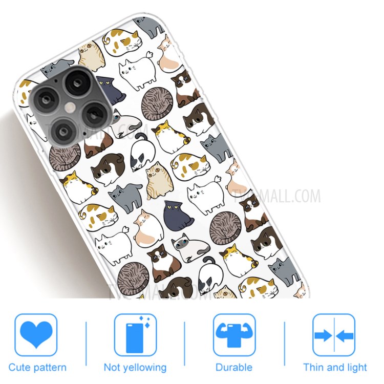 Pattern Printing TPU Phone Case for iPhone 12 Pro Max 6.7-inch - Cute Cat-5