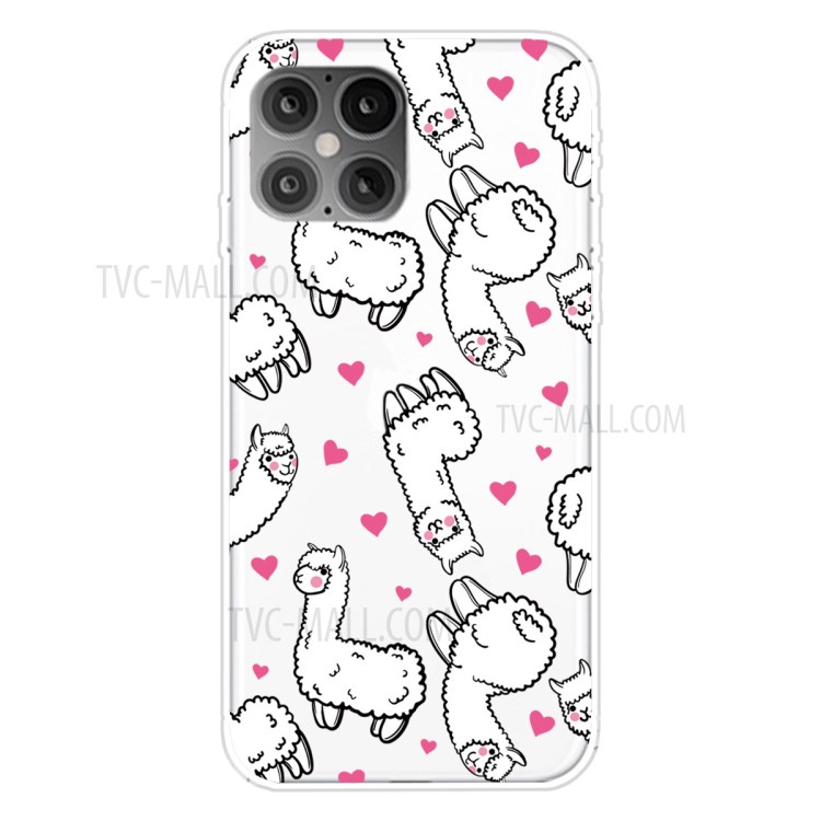 Pattern Printing TPU Phone Case for iPhone 12 Pro Max 6.7-inch - Alpaca-1