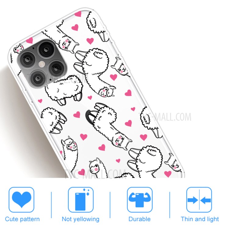 Pattern Printing TPU Phone Case for iPhone 12 Pro Max 6.7-inch - Alpaca-5