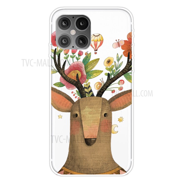 Pattern Printing TPU Phone Case for iPhone 12 Pro Max 6.7-inch - Elk-1