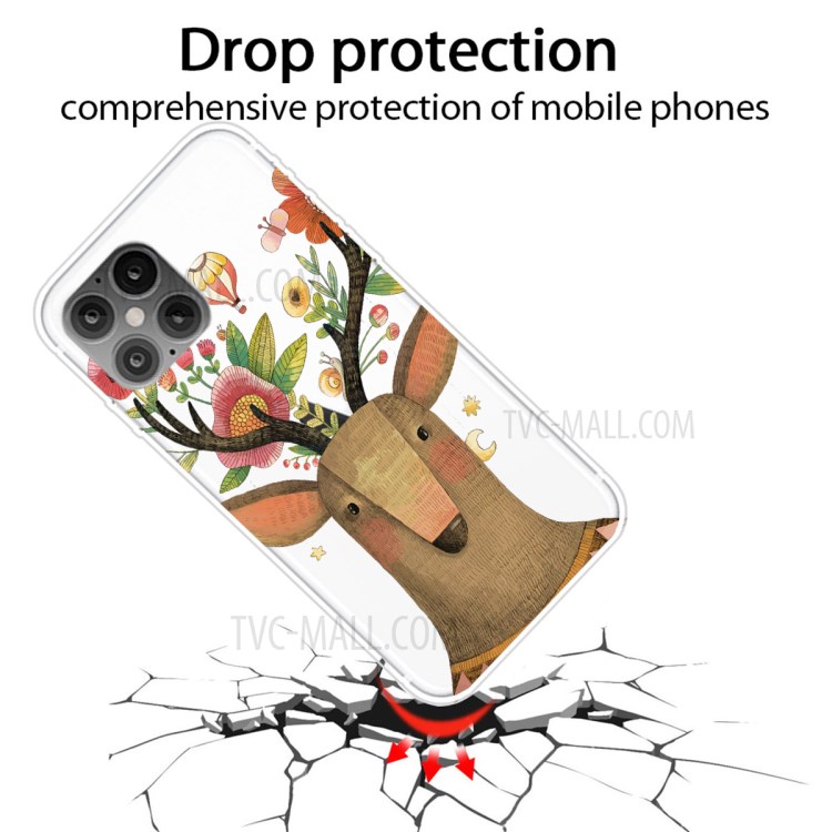 Pattern Printing TPU Phone Case for iPhone 12 Pro Max 6.7-inch - Elk-2