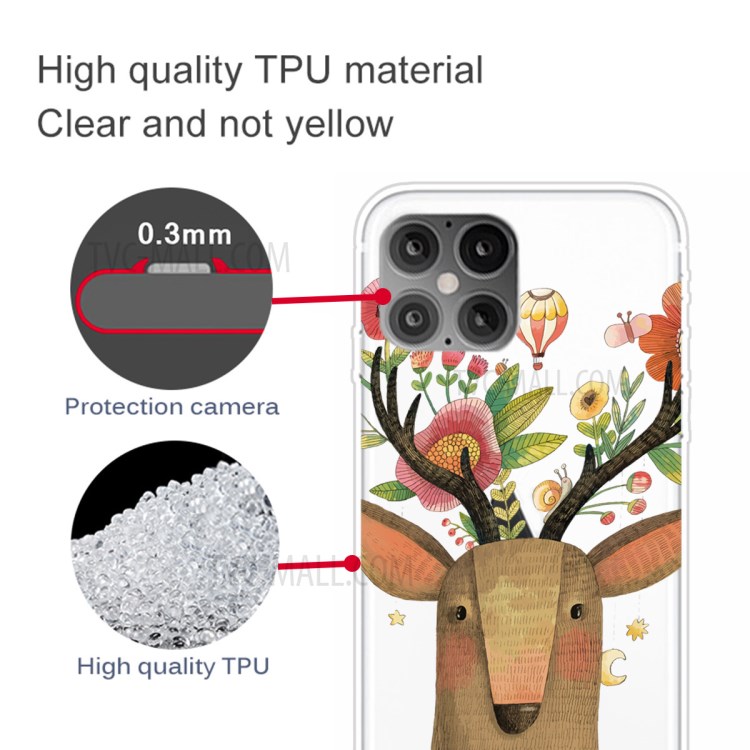 Pattern Printing TPU Phone Case for iPhone 12 Pro Max 6.7-inch - Elk-3