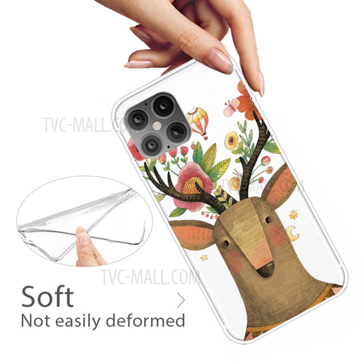 Pattern Printing TPU Phone Case for iPhone 12 Pro Max 6.7-inch - Elk-4