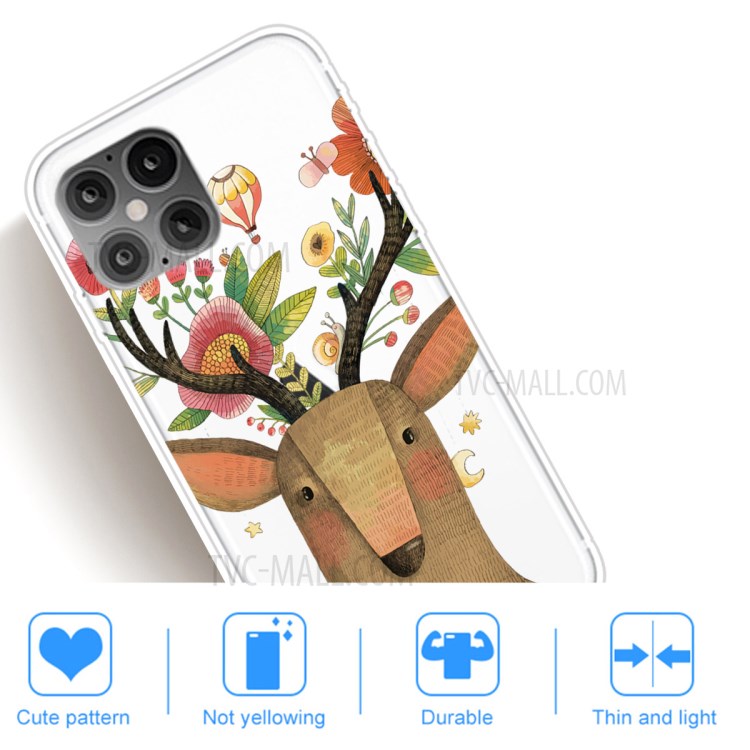 Pattern Printing TPU Phone Case for iPhone 12 Pro Max 6.7-inch - Elk-5