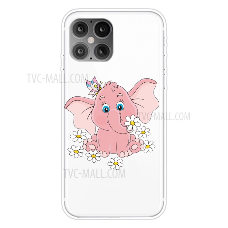 Pattern Printing TPU Phone Case for iPhone 12 Pro Max 6.7-inch - Elephant-1