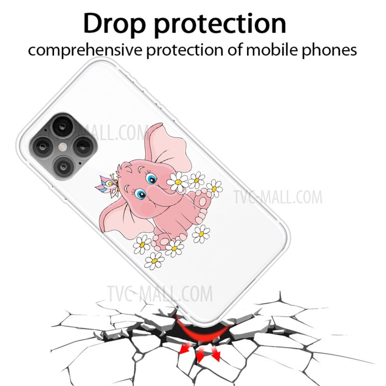 Pattern Printing TPU Phone Case for iPhone 12 Pro Max 6.7-inch - Elephant-2