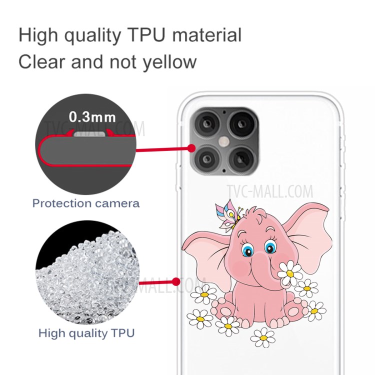 Pattern Printing TPU Phone Case for iPhone 12 Pro Max 6.7-inch - Elephant-3