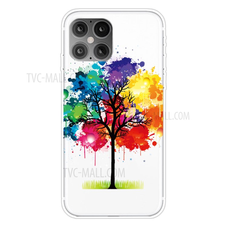 Pattern Printing TPU Phone Case for iPhone 12 Pro Max 6.7-inch - Colorized Tree-1