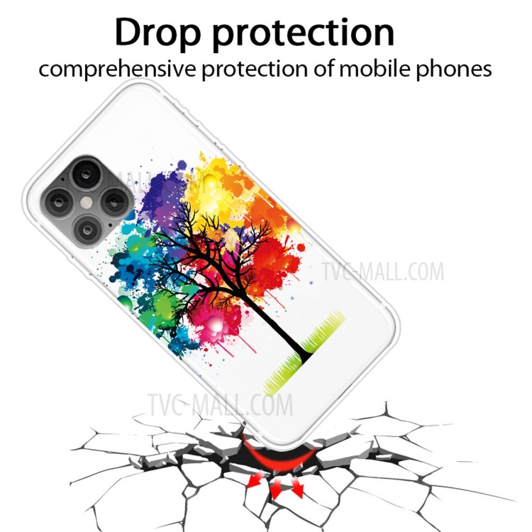 Pattern Printing TPU Phone Case for iPhone 12 Pro Max 6.7-inch - Colorized Tree-2