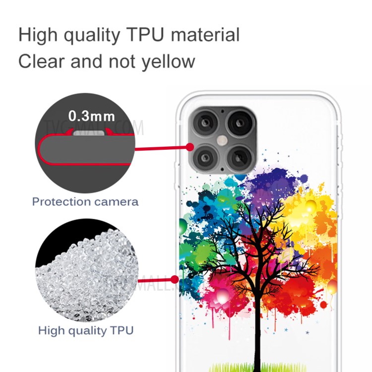 Pattern Printing TPU Phone Case for iPhone 12 Pro Max 6.7-inch - Colorized Tree-3