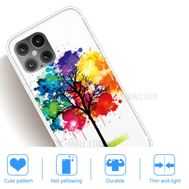 Pattern Printing TPU Phone Case for iPhone 12 Pro Max 6.7-inch - Colorized Tree-5