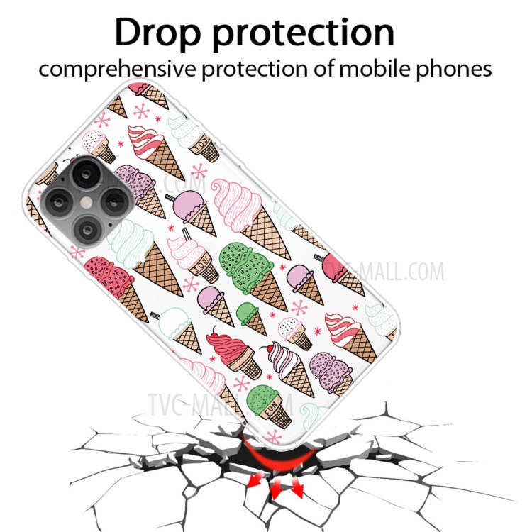 Pattern Printing TPU Soft Phone Cover for iPhone 12 Pro Max 6.7 inch - Colorful Ice Cream-2