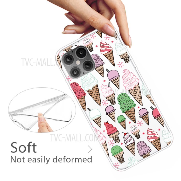 Pattern Printing TPU Soft Phone Cover for iPhone 12 Pro Max 6.7 inch - Colorful Ice Cream-4