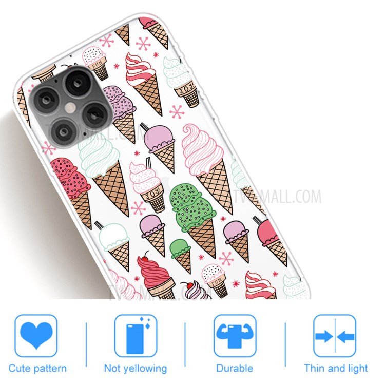 Pattern Printing TPU Soft Phone Cover for iPhone 12 Pro Max 6.7 inch - Colorful Ice Cream-5