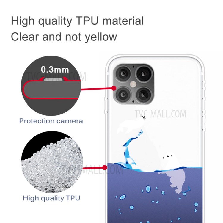Pattern Printing TPU Soft Phone Cover for iPhone 12 Pro Max 6.7 inch - Polar Bear-3