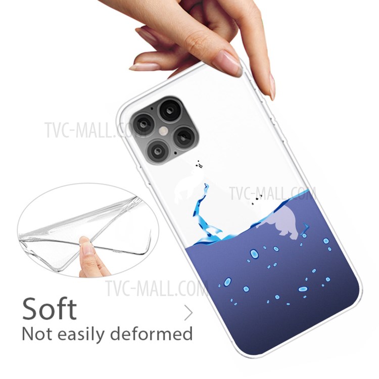 Pattern Printing TPU Soft Phone Cover for iPhone 12 Pro Max 6.7 inch - Polar Bear-4