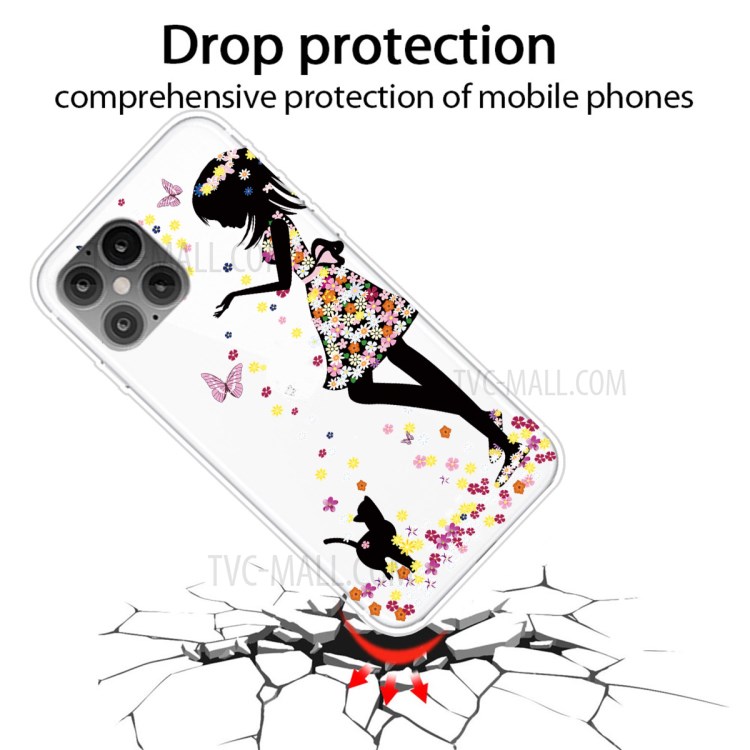 Pattern Printing TPU Soft Phone Cover for iPhone 12 Pro Max 6.7 inch - Beautiful Girl-2