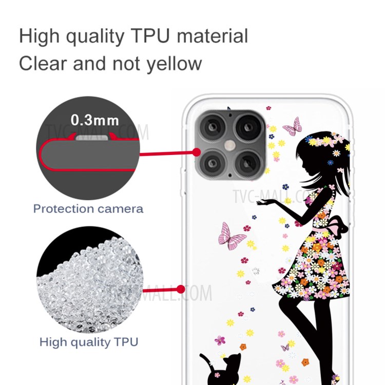 Pattern Printing TPU Soft Phone Cover for iPhone 12 Pro Max 6.7 inch - Beautiful Girl-3