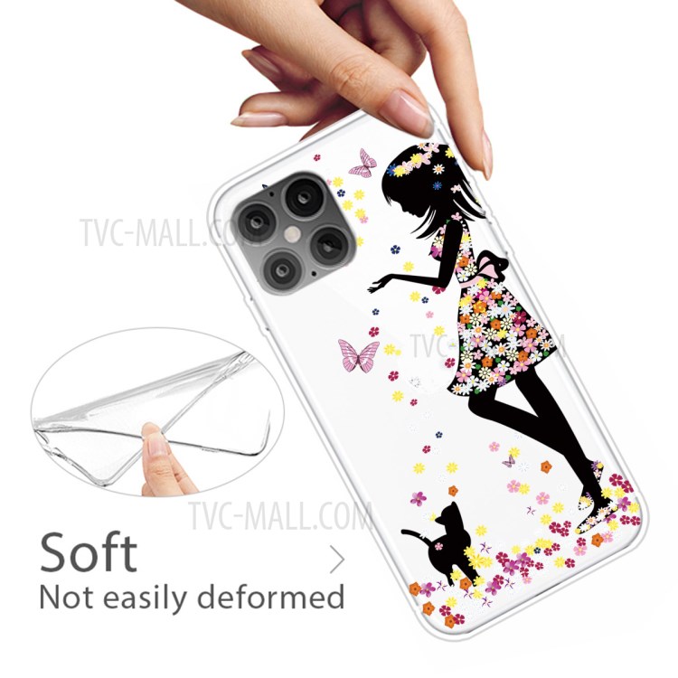 Pattern Printing TPU Soft Phone Cover for iPhone 12 Pro Max 6.7 inch - Beautiful Girl-4