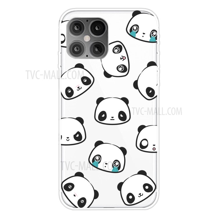 Pattern Printing TPU Soft Phone Cover for iPhone 12 Pro Max 6.7 inch - Pandas-1
