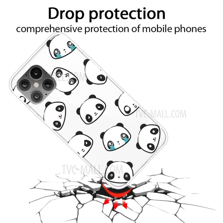Pattern Printing TPU Soft Phone Cover for iPhone 12 Pro Max 6.7 inch - Pandas-2