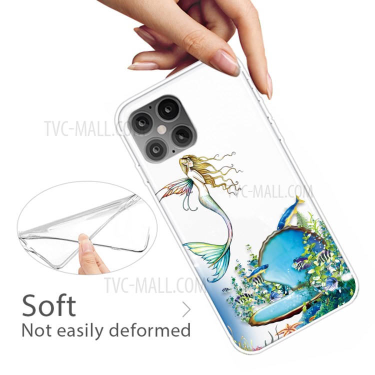 Pattern Printing TPU Back Protective Cover for iPhone 12 Pro/12 - Mermaid-4