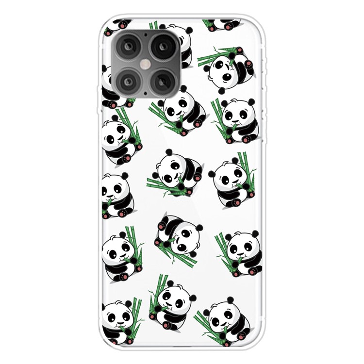 Pattern Printing TPU Soft Phone Cover for iPhone 12 Pro/12 - Cute Panda-1