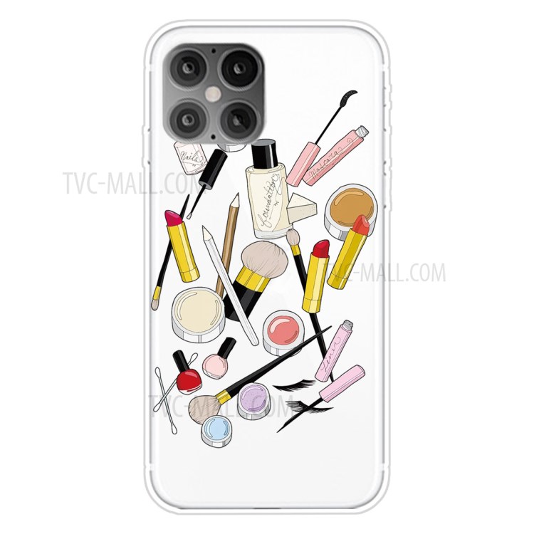 Pattern Printing TPU Soft Phone Cover for iPhone 12 Pro/12 - Cosmetic-1