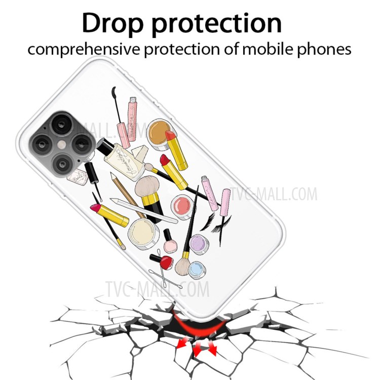 Pattern Printing TPU Soft Phone Cover for iPhone 12 Pro/12 - Cosmetic-2