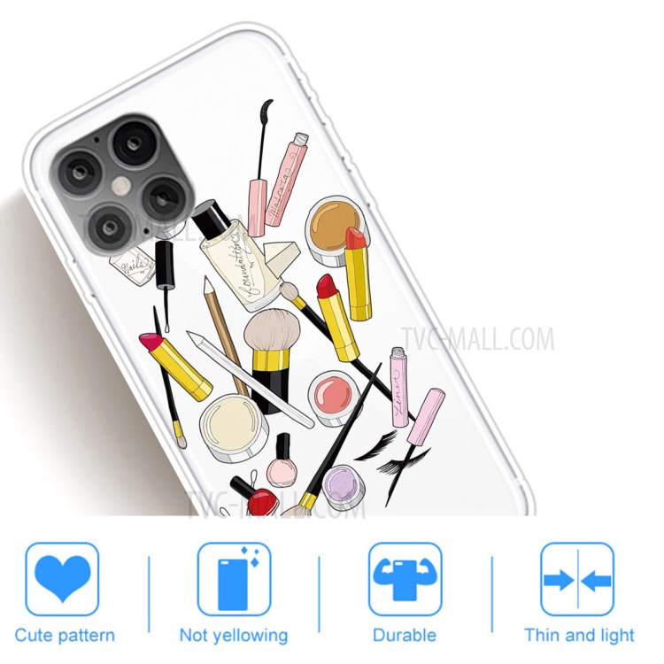 Pattern Printing TPU Soft Phone Cover for iPhone 12 Pro/12 - Cosmetic-5