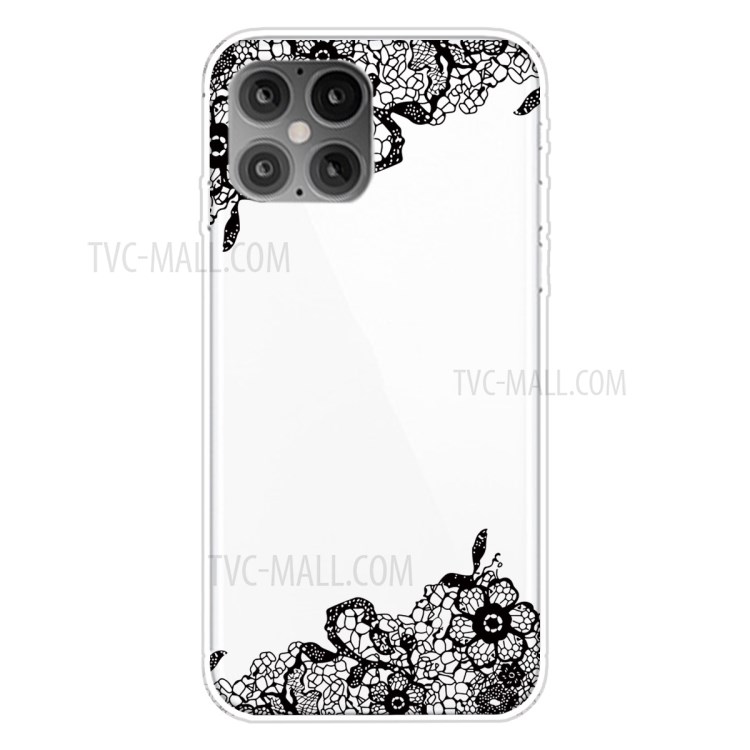 Pattern Printing TPU Soft Phone Cover for iPhone 12 Pro/12 - Lace Flower-1