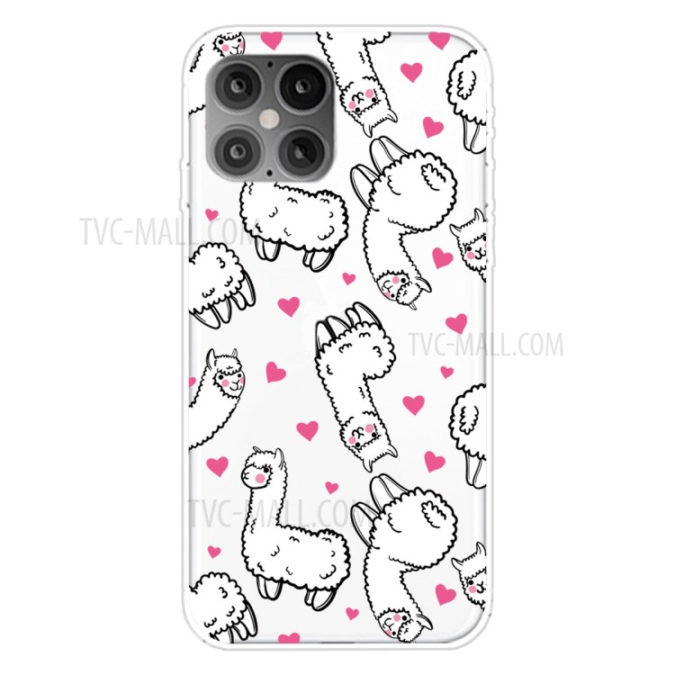 Pattern Printing TPU Back Protective Cover for iPhone 12 mini - Alpaca-1