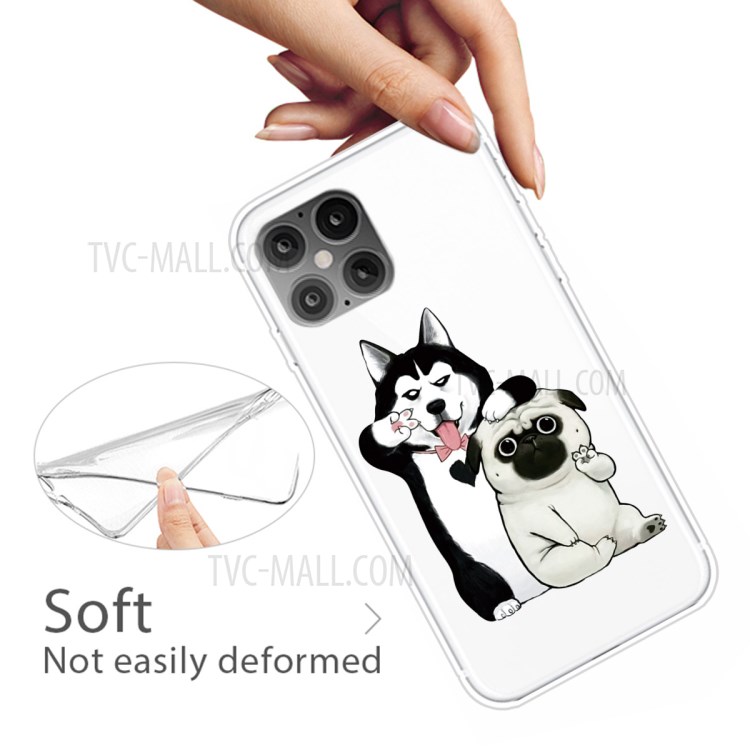 Pattern Printing TPU Back Protective Cover for iPhone 12 mini - Dogs-4