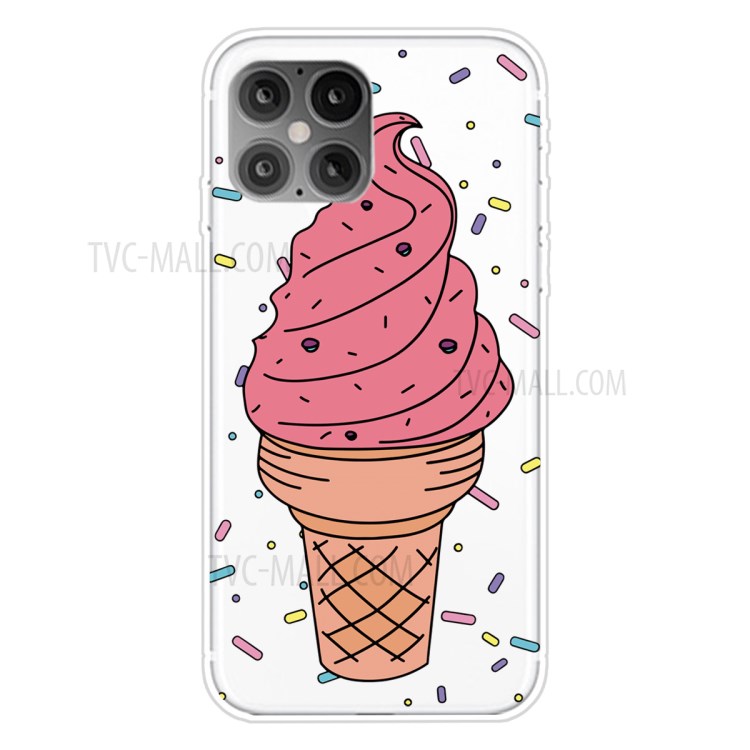 Pattern Printing TPU Soft Phone Case for iPhone 12 5.4 inch - Ice Cream-1