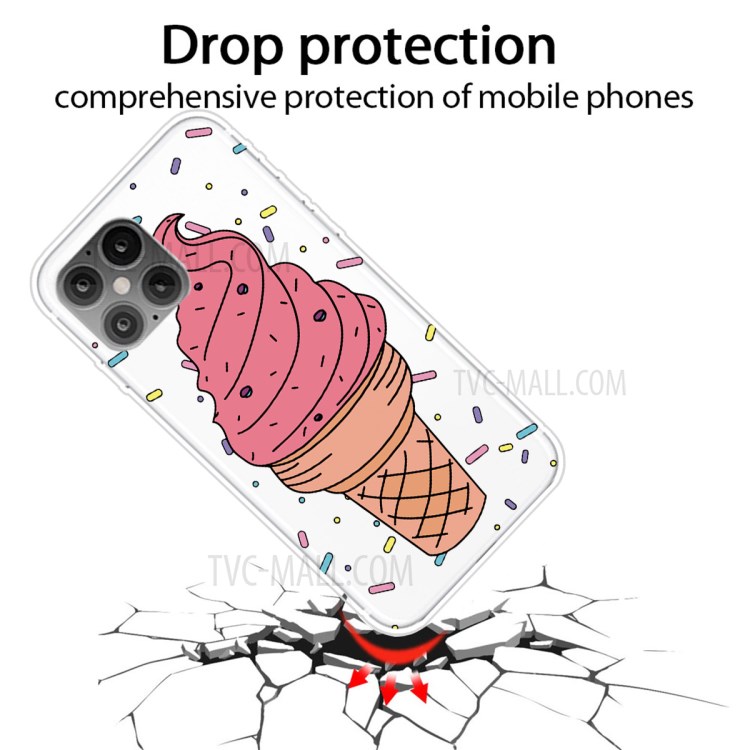 Pattern Printing TPU Soft Phone Case for iPhone 12 5.4 inch - Ice Cream-2