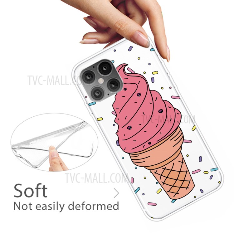 Pattern Printing TPU Soft Phone Case for iPhone 12 5.4 inch - Ice Cream-4