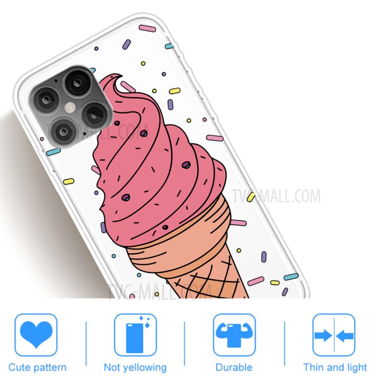 Pattern Printing TPU Soft Phone Case for iPhone 12 5.4 inch - Ice Cream-5