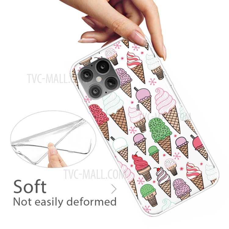 Pattern Printing TPU Soft Phone Case for iPhone 12 mini - Colorful Ice Cream-4