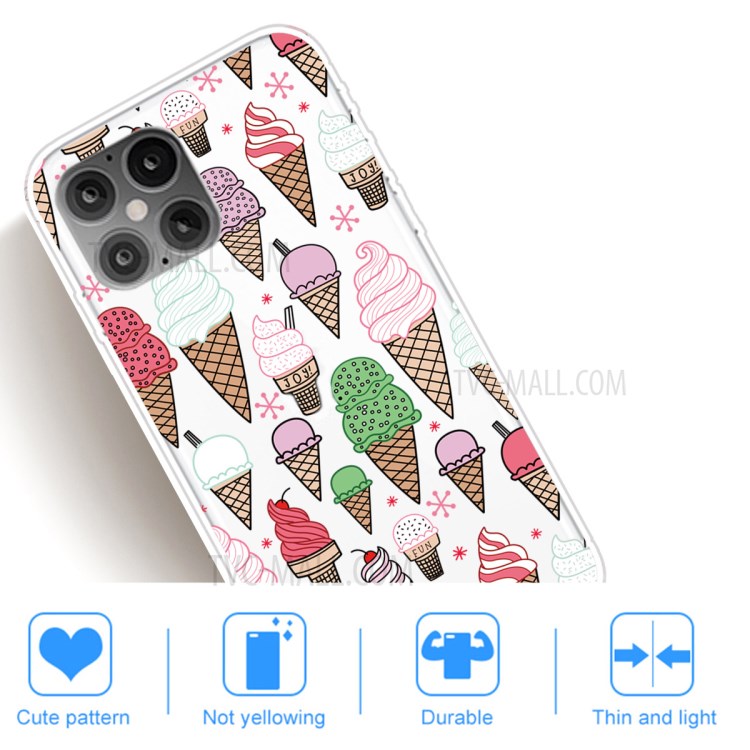 Pattern Printing TPU Soft Phone Case for iPhone 12 mini - Colorful Ice Cream-5