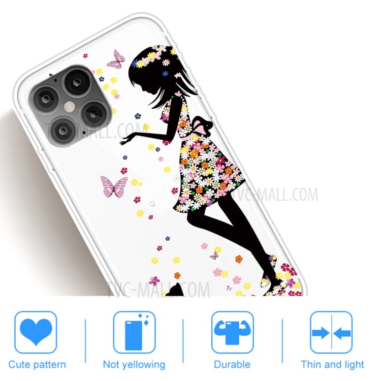 Pattern Printing TPU Soft Phone Case for iPhone 12 mini - Beautiful Girl-5