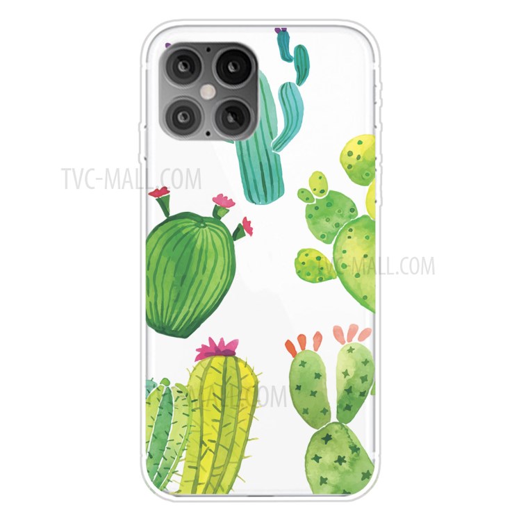 Pattern Printing TPU Soft Phone Case for iPhone 12 mini - Cactus-1