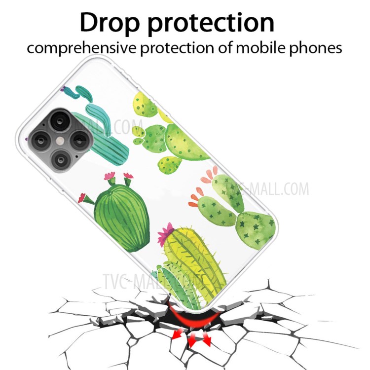 Pattern Printing TPU Soft Phone Case for iPhone 12 mini - Cactus-2