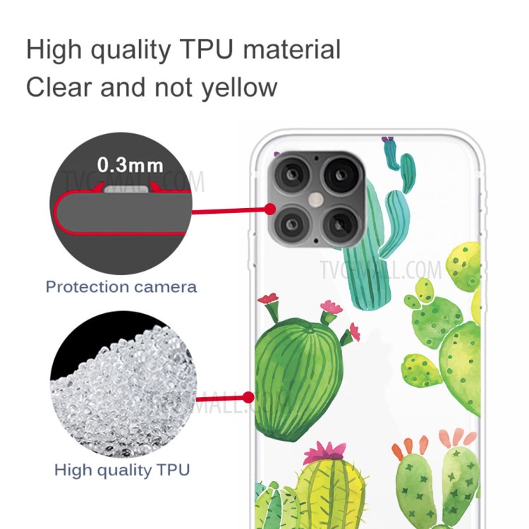 Pattern Printing TPU Soft Phone Case for iPhone 12 mini - Cactus-3