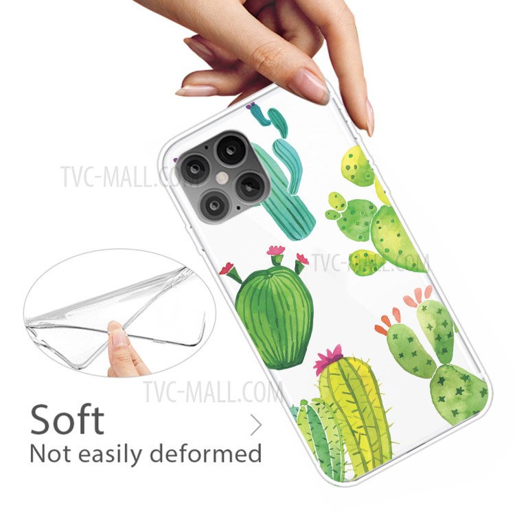 Pattern Printing TPU Soft Phone Case for iPhone 12 mini - Cactus-4