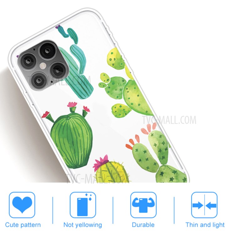 Pattern Printing TPU Soft Phone Case for iPhone 12 mini - Cactus-5