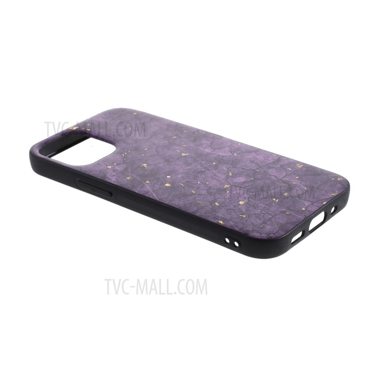 Époxy Peau Laqué Couverture TPU Pour IPhone 12 Pro Max 6,7 Pouce - Violet-5