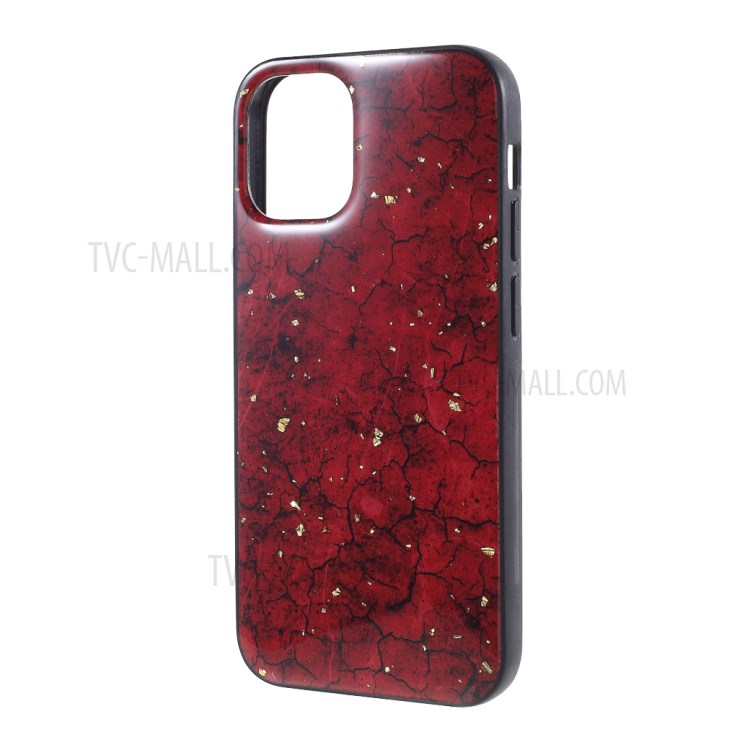 Epoxy Gold-stamping TPU Cell Phone Case for iPhone 12 mini - Red-2