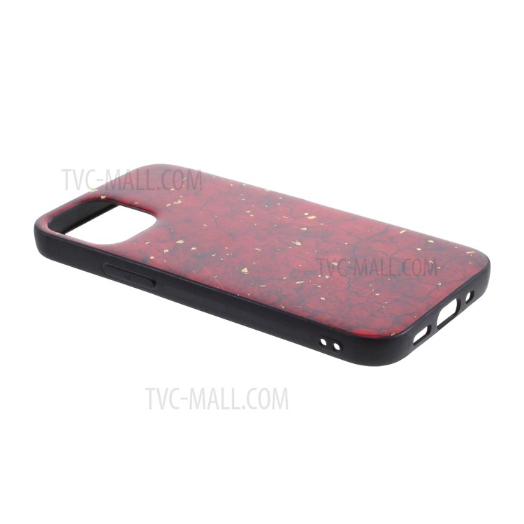 Epoxy Gold-stamping TPU Cell Phone Case for iPhone 12 mini - Red-4