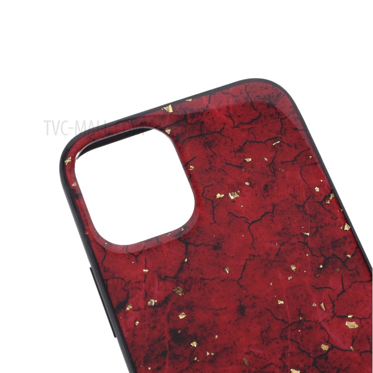 Epoxy Gold-stamping TPU Cell Phone Case for iPhone 12 mini - Red-5