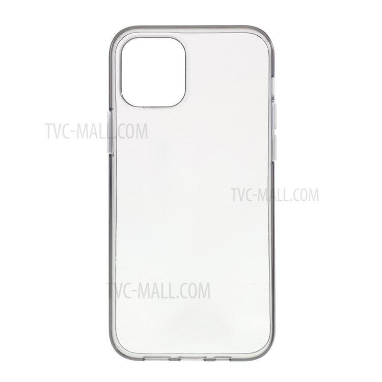 Flexible TPU Cell Phone Cover for iPhone 12 5.4 inch - Transparent Black-1